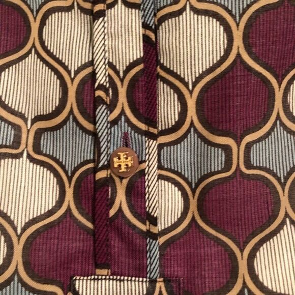 TORY BURCH Abstract Pattern Long Sleeve Dress Size 4 - Picture 3 of 6